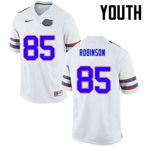 Youth Florida Gators #85 James Robinson NCAA Nike White Authentic Stitched College Football Jersey PVR8062QV